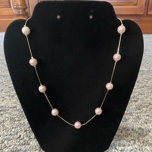 Pink Pearl and Gold necklace